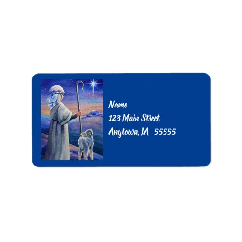 Shepherd Boy Lamb  Star Watercolor Art Label