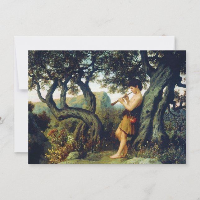 Shepherd Boy Playing the Flute Card (Front)