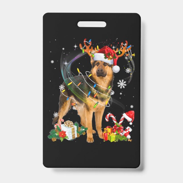 Shepherd Christmas Dog Badge (Front)
