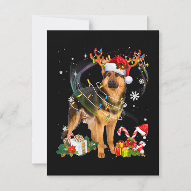 Shepherd Christmas Dog Note Card (Front)