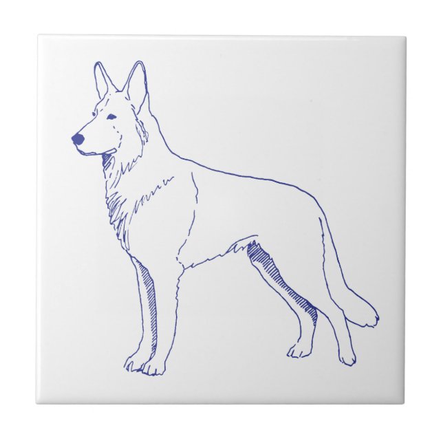 Shepherd dog breed ceramic tile (Front)