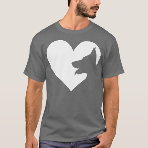 Shepherd Dog Heart Silhouette _ Belgian Malinois S T_Shirt