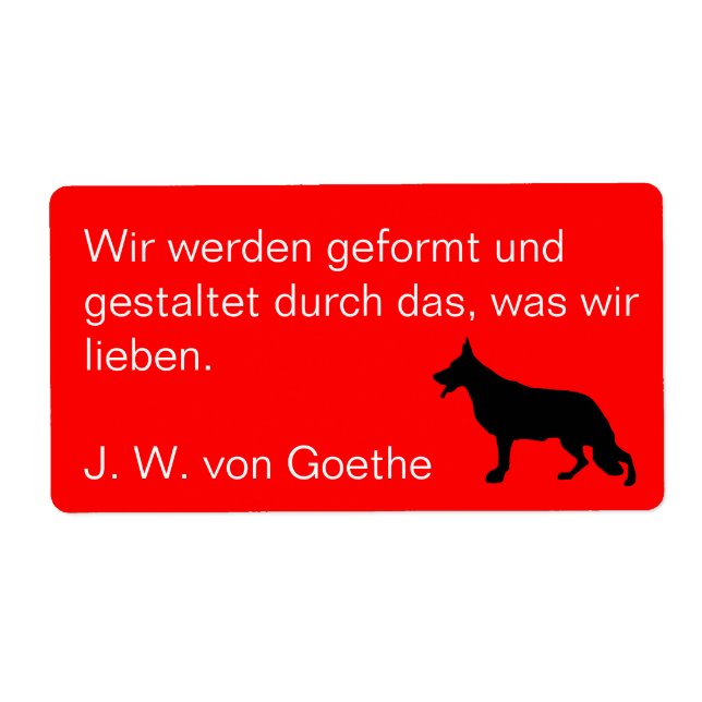 Shepherd dog silhouette label (Front)