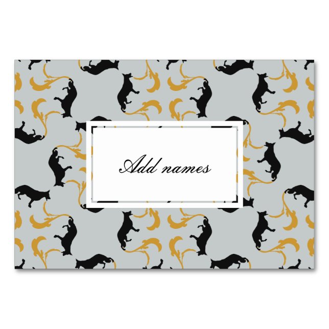 Shepherd dog silhouette table number (Front)