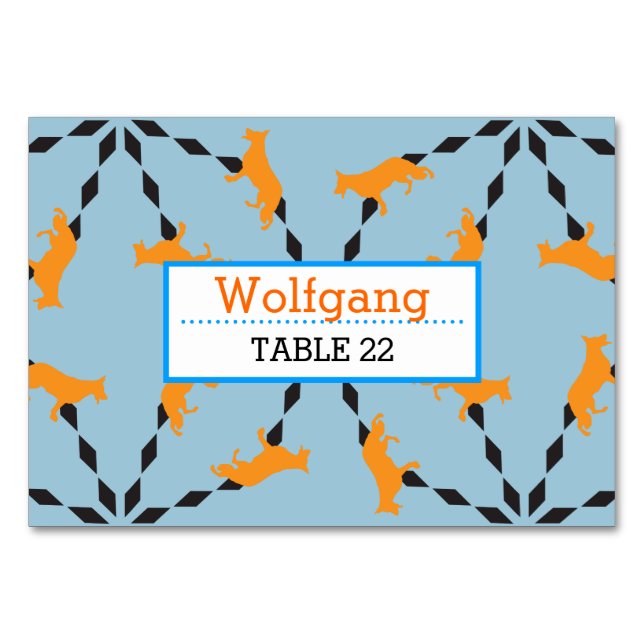 Shepherd dog silhouette table number (Front)