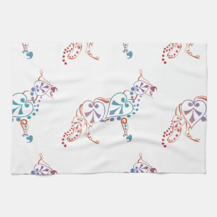 Shepherd dog silhouette towel