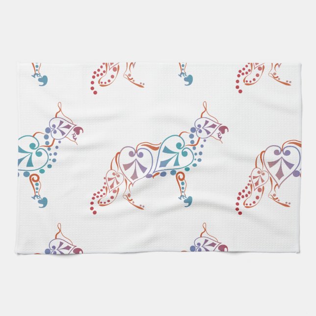 Shepherd dog silhouette towel (Horizontal)