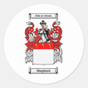 Shepherd Family Crest Coats of Arms Classic Round Sticker