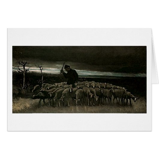Shepherd, Flock of Sheep Van Gogh Fine Art Cards (Front Horizontal)