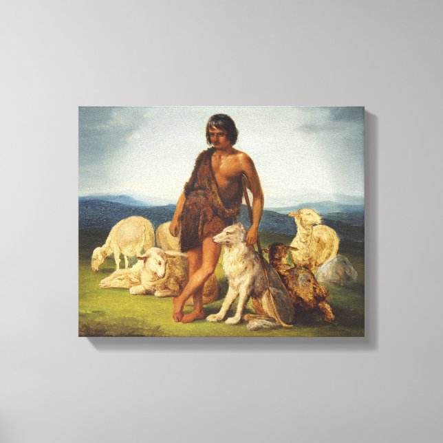 Shepherd in a Rural Landscape Canvas Print (Front)