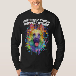 Shepherd Kisses Harvest Wishes German Shepherd Ani T-Shirt