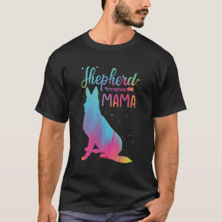Shepherd Mama Colorful Ger Shepherd Mom Mother'S D T-Shirt