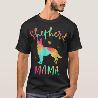 Shepherd Mama Colorful German Shepherd Dog Mom  T-Shirt