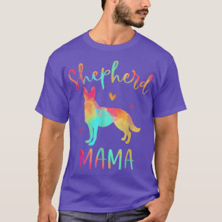 Shepherd Mama Colorful German Shepherd Dog Mom T-Shirt