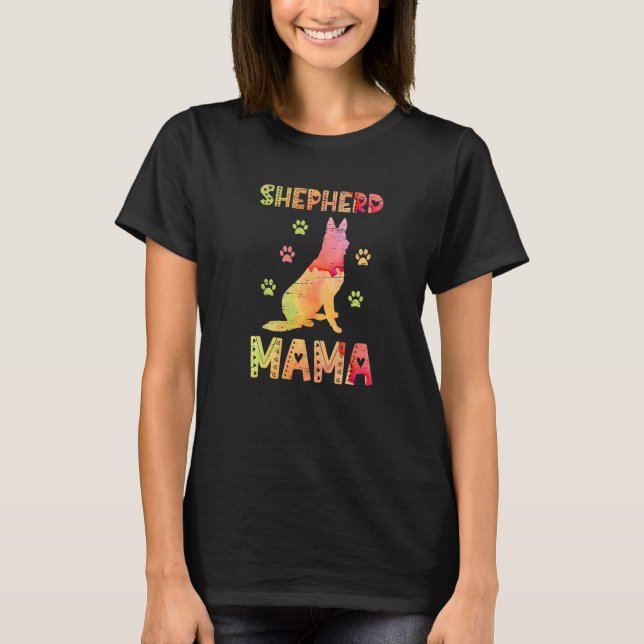 Shepherd Mama Paw Lovers Puppies Dog Owners French T-Shirt (Front)
