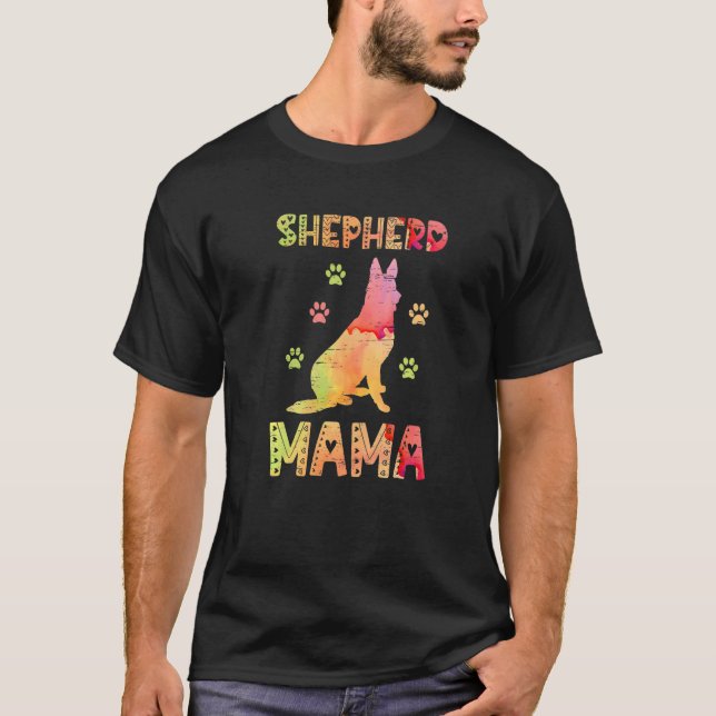 Shepherd Mama Paw Lovers Puppies Dog Owners French T-Shirt (Front)