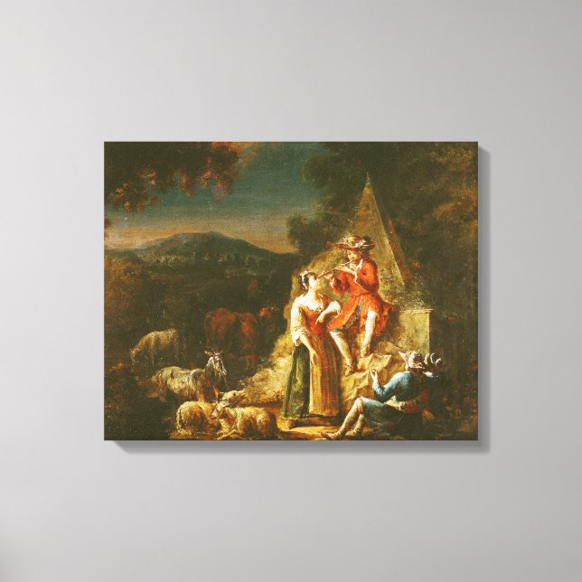 Shepherd Playing a Flute Canvas Print (Front)