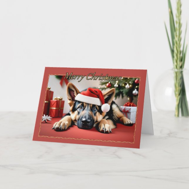 Shepherd Pup Christmas Card (Front)