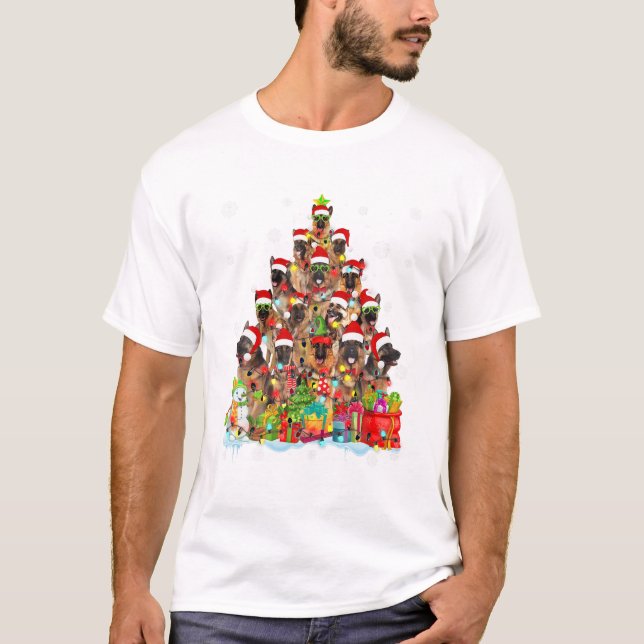Shepherd Santa Christmas Tree T-Shirt (Front)