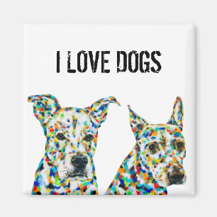 Shepherd Shar pei Pitbull Labrador Art Magnet