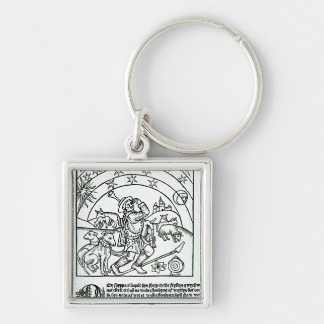 Shepherd under Sun, Moon and Stars Keychain (Front)