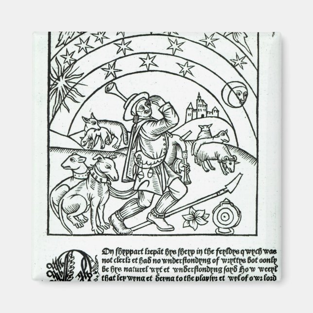 Shepherd under Sun, Moon and Stars Magnet (Front)