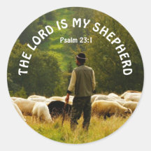 Shepherd Watching Over Sheep Flock