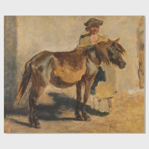 Shepherd With a Horse (Equine) Wrapping Paper