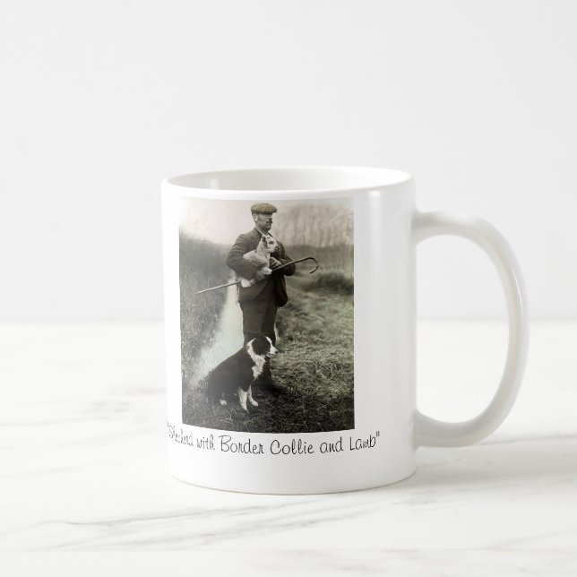 "Shepherd With Border Collie and Lamb"~Mug Coffee Mug (Right)
