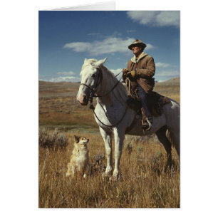 Shepherd with his horse and dog on Gravelly Range Cards