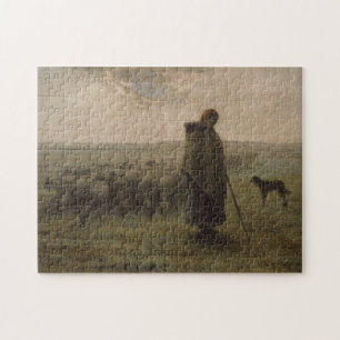 Shepherdess and Her Flock   1862-63 Jigsaw Puzzle