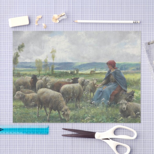 Shepherdess and Sheep by Julien Dupre Tissue Paper (Craft)