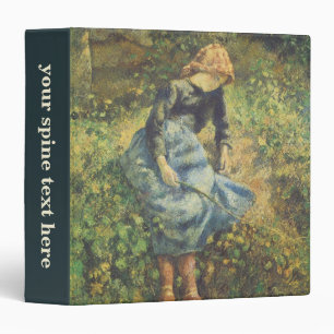 Shepherdess by Camille Pissarro, Vintage Fine Art 3 Ring Binder
