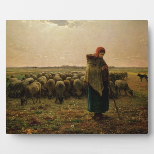 Shepherdess with her Flock, 1863 Plaque (Front)