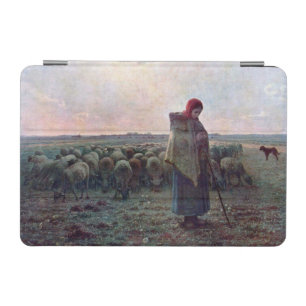 Shepherdess with Her Flock, Jean-Francois Millet iPad Mini Cover