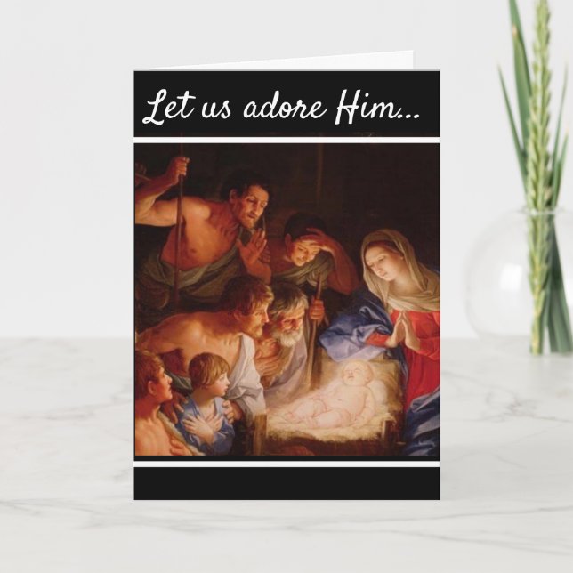 Shepherds Adoration of Jesus Holiday Card (Front)