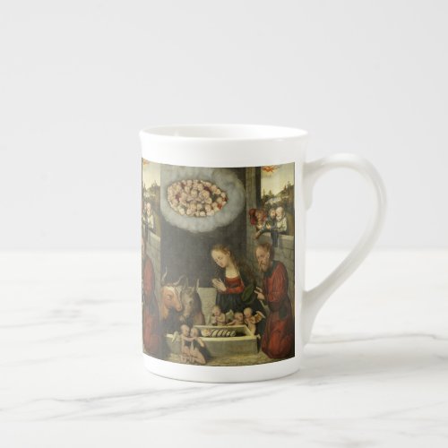 Shepherds Adoring Baby Jesus by Cranach Bone China Mug