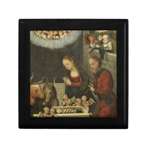 Shepherds Adoring Baby Jesus by Cranach Jewelry Box
