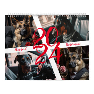 Shepherds and Dobermans. 2024 Calendar