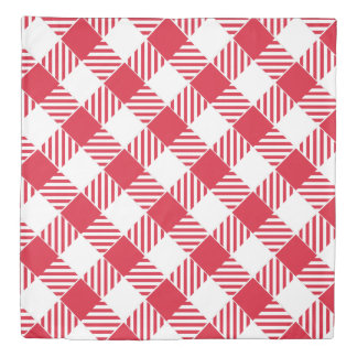 Shepherd's Check, Gingham red Duvet Cover