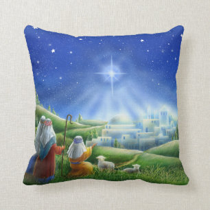 Shepherds Come to Bethlehem Pillow