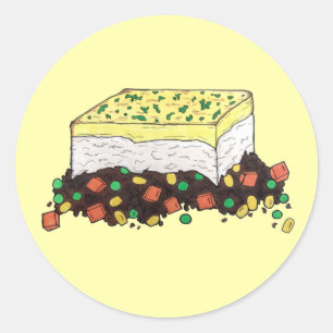 Shepherd's Cottage Meat Pie English British Food Classic Round Sticker