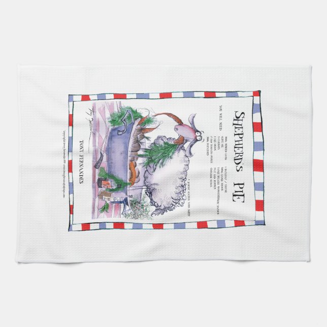 shepherds pie recipe, tony fernandes kitchen towel (Horizontal)