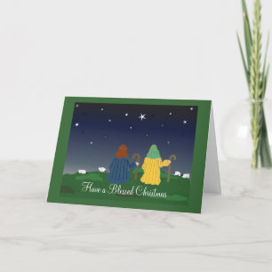 Shepherds Watching Their Flocks By Night Holiday Card