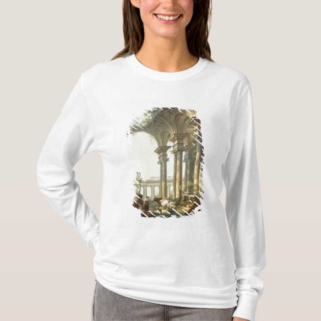 Shepherds with Animals in a Classical Landscape T-Shirt (Front)