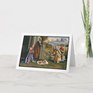 Shepherds Worship Infant Jesus Holiday Card