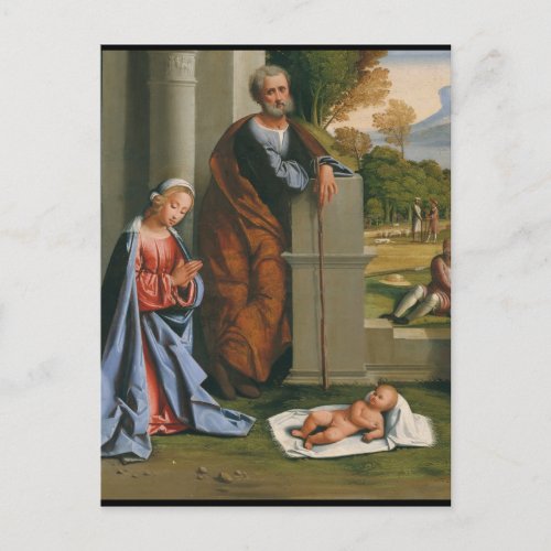 Shepherds Worship Infant Jesus Postcard