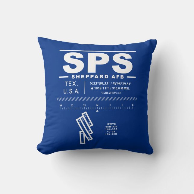 Sheppard AFB Air Force Base SPS  Throw Pillow (Front)