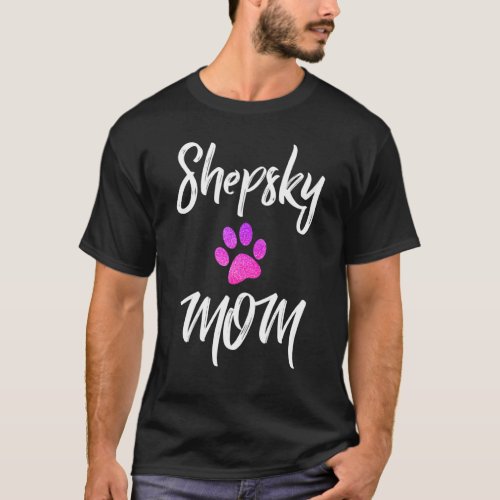 Shepsky Mom German Shepherd Husky Mix Dog Owner T_Shirt