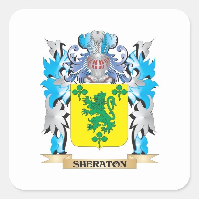 Sheraton Coat of Arms - Family Crest Square Sticker (Front)